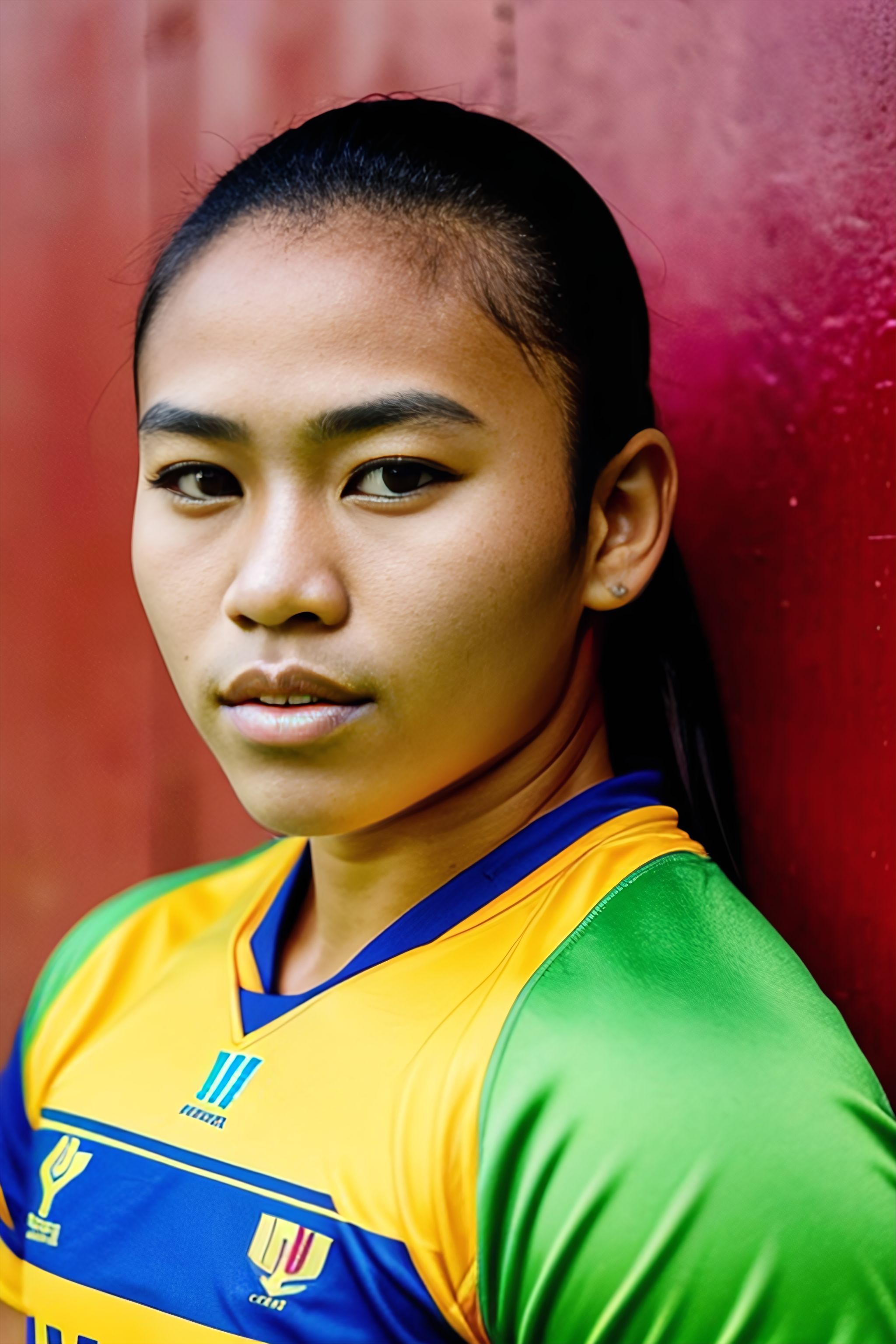 Portrait generated with Stable Diffusion.